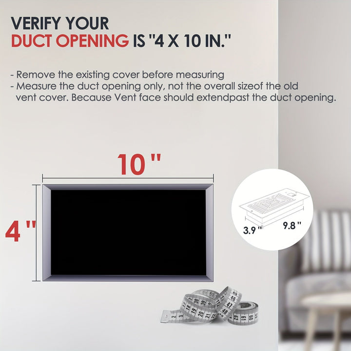 4" x 10" Smart Register Booster Fan – HVAC Byggevare med Fjernkontroll, Termostatkontroll – Stille Drift for Effektiv Oppvarming og Kjøling | Luvikno