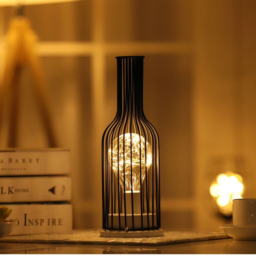 NoirLume - Luksuriøs Moderne Svart Bordlampe | Atmosfærisk Belysning for Stue & Soverom | Luvikno