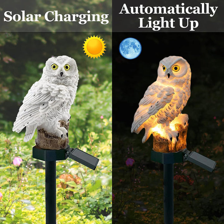 Hagebelysning Solenergi Ugle Utendørs LED Sett Luvikno