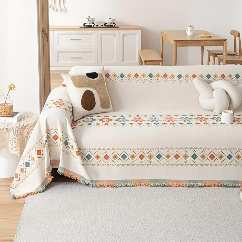 Bohemsk Quaste Sofa Trekk Bomullsblanding Luvikno