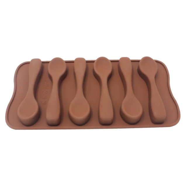 Sjokoladeform Non-stick Hjerte Blomst Sjokolade Kake Silikonform | Luvikno