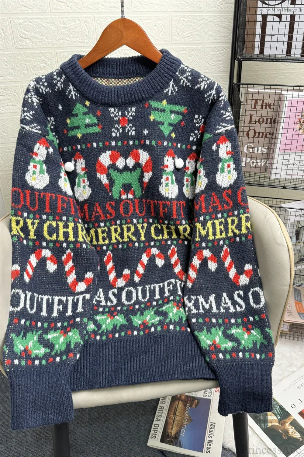 Luvik | Joulukontrast Pyöreä Kaula Loose Pitkät Hihat Neule