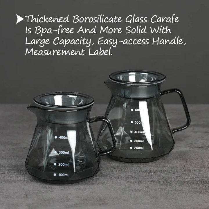 Clear Glass Range Kaffe Server For Pour Over Kaffe og Te Kanne | Luvikno