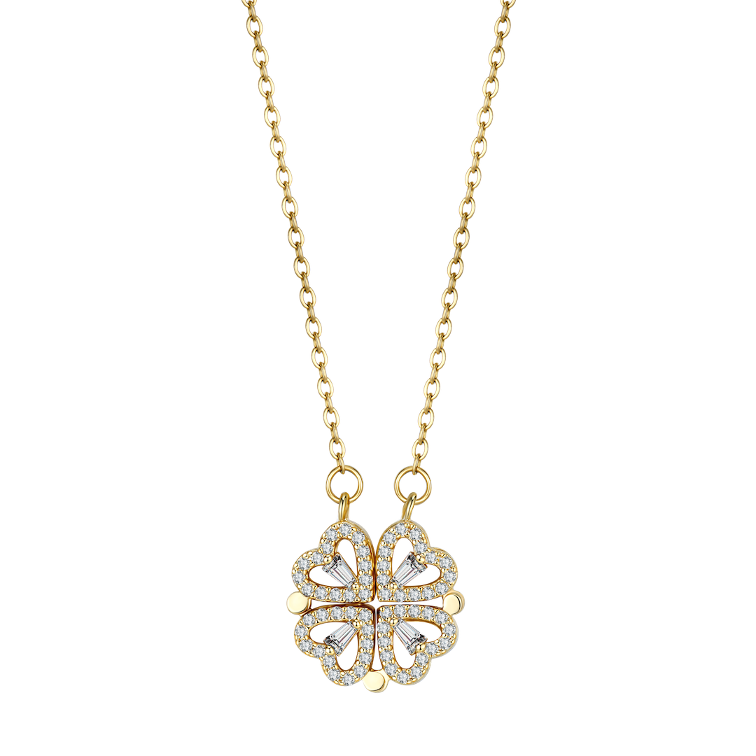 Lucky Charm Necklace - Elegant Heart-Shaped Necklace in Gold Luvikno