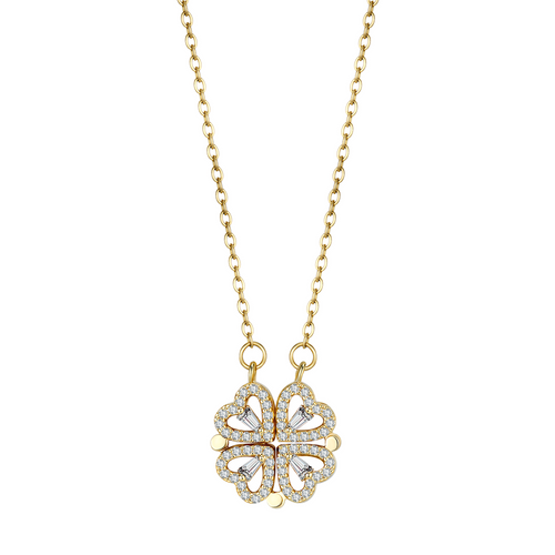 Lucky Charm Necklace - Elegant Heart-Shaped Necklace in Gold Luvikno