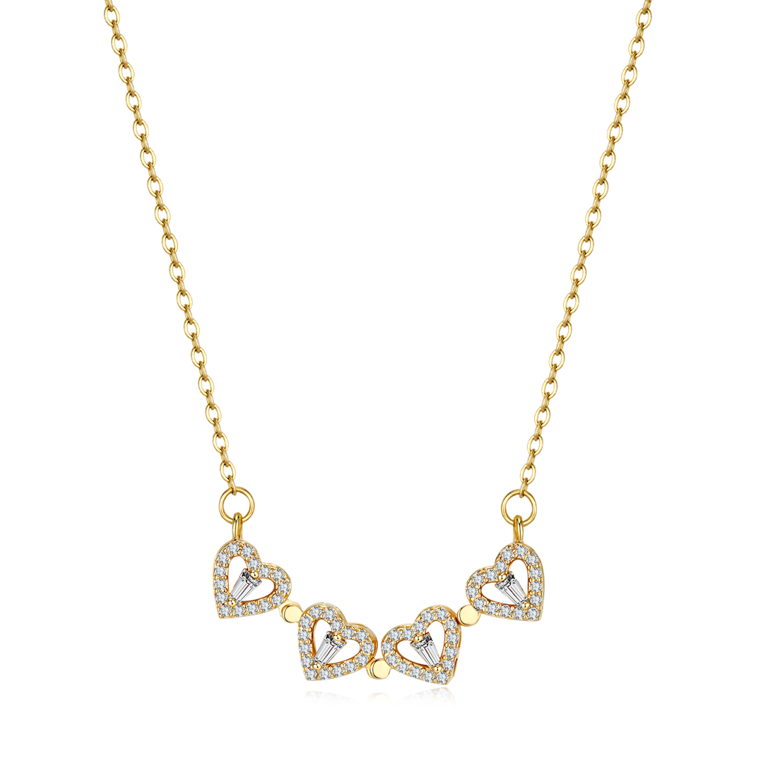Lucky Charm Necklace - Elegant Heart-Shaped Necklace in Gold Luvikno