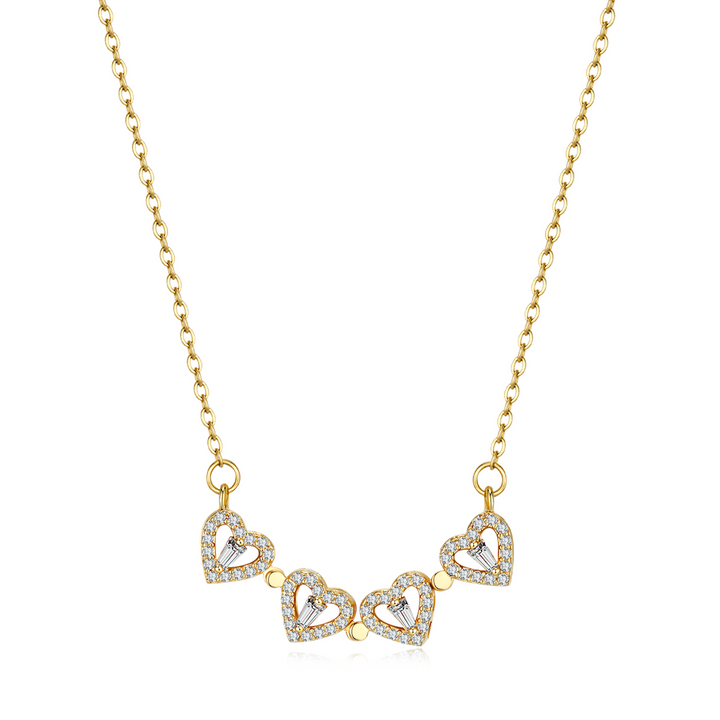 Lucky Charm Necklace - Elegant Heart-Shaped Necklace in Gold Luvikno
