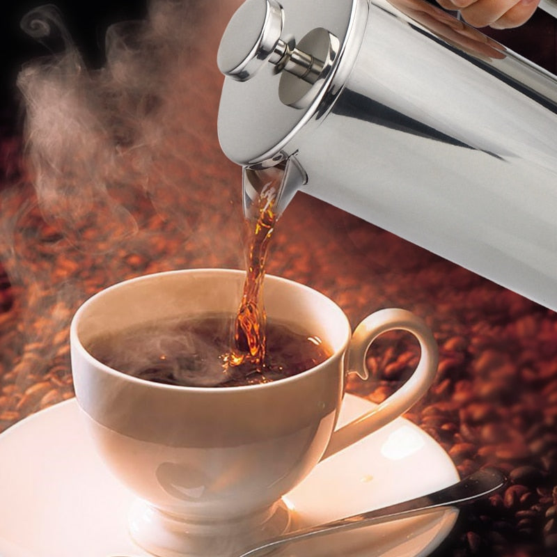 Kaffetrakter Fransk Presse Rustfritt Stål Espresso Kaffe Maskin | Luvikno
