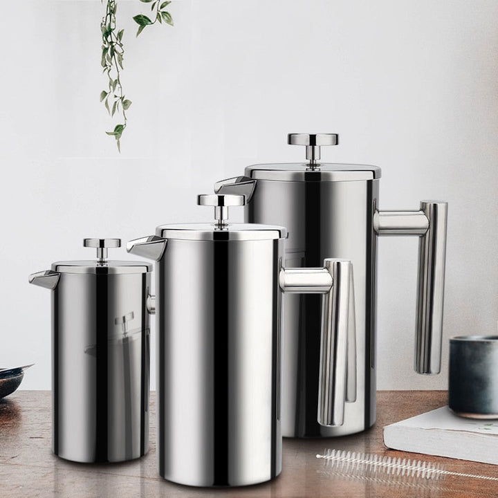 Kaffetrakter Fransk Presse Rustfritt Stål Espresso Kaffe Maskin | Luvikno