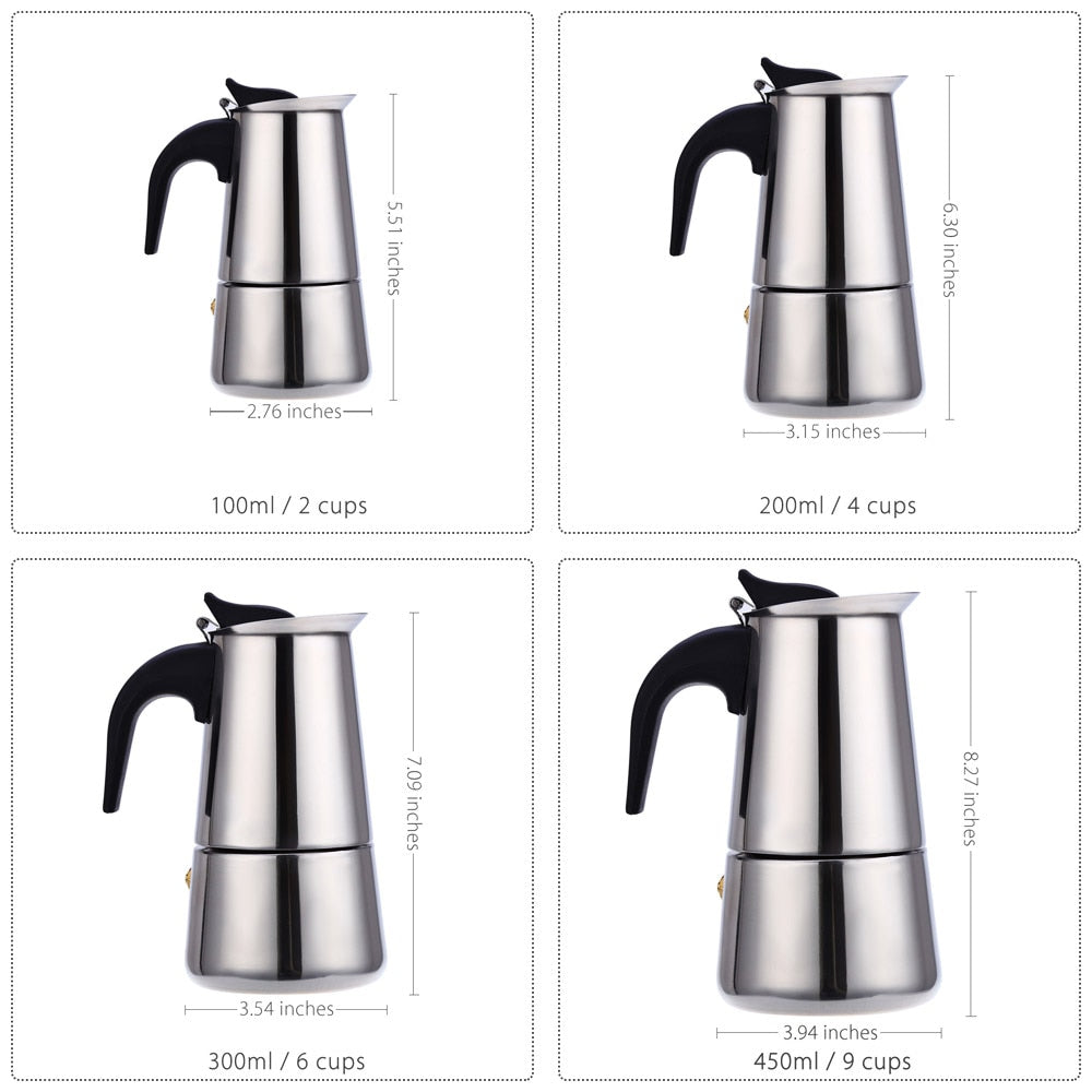 Kaffekanne Mocha Espresso Latte Perkolator Komfyr Latte Stekepanne | Luvikno