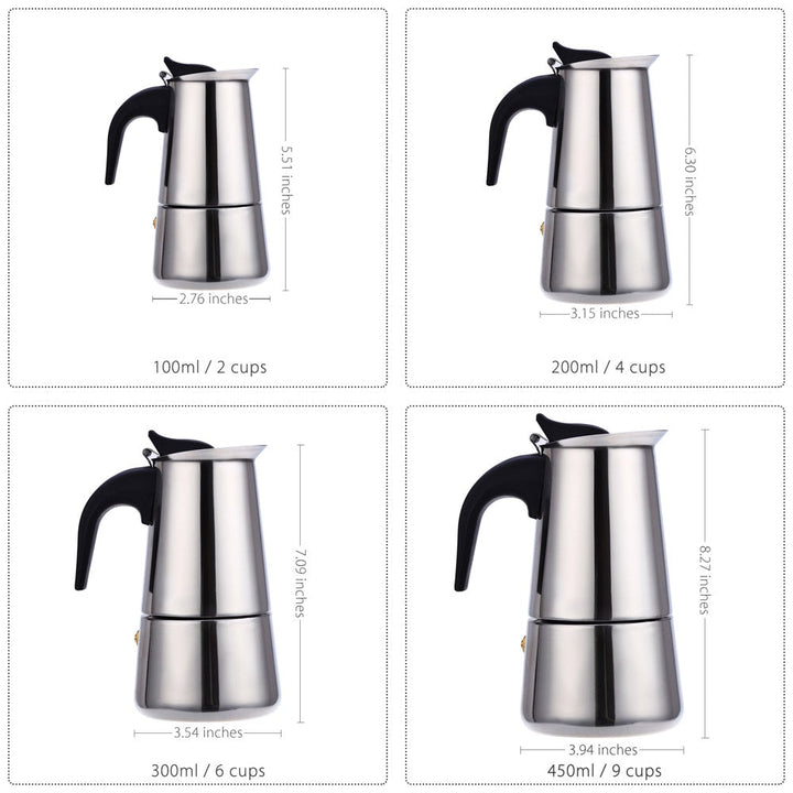 Kaffekanne Mocha Espresso Latte Perkolator Komfyr Latte Stekepanne | Luvikno