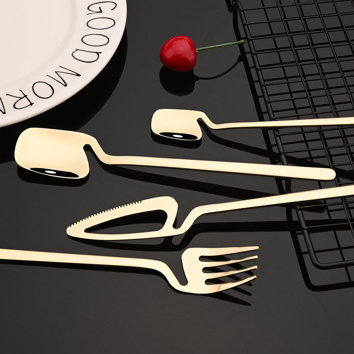 Fargerik bestikk sett kniv gaffel teskje middag servise | Luvikno