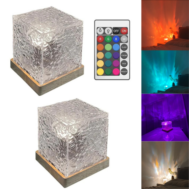 Bordlampe med fargeforandrende krystallfot Luvikno