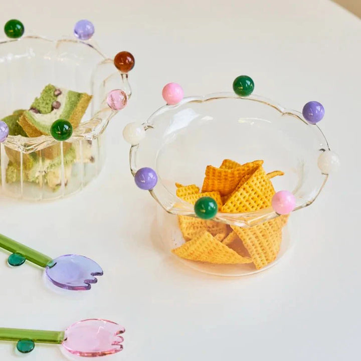 Fargerik Kroneformet Dessertskål - Miljøvennlig Glassdesign | Luvikno