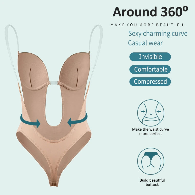 Luvik | Syvä V-aukko Vartalon muotoilija Bodysuit