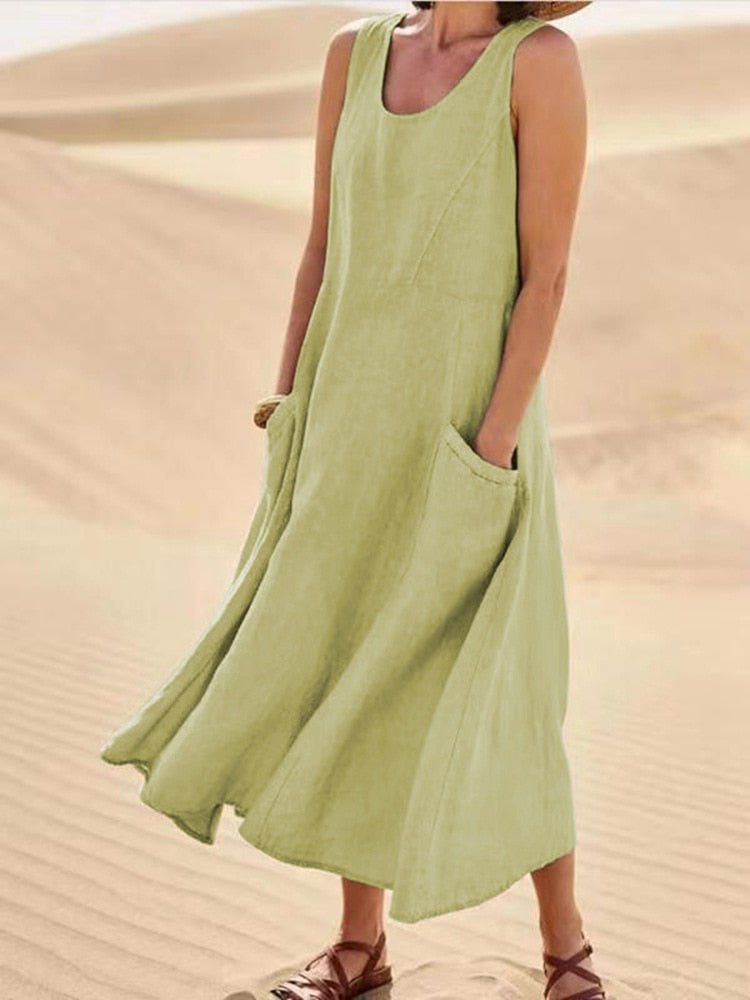 Comina - luftiges Leinenkleid - FashionLuvik