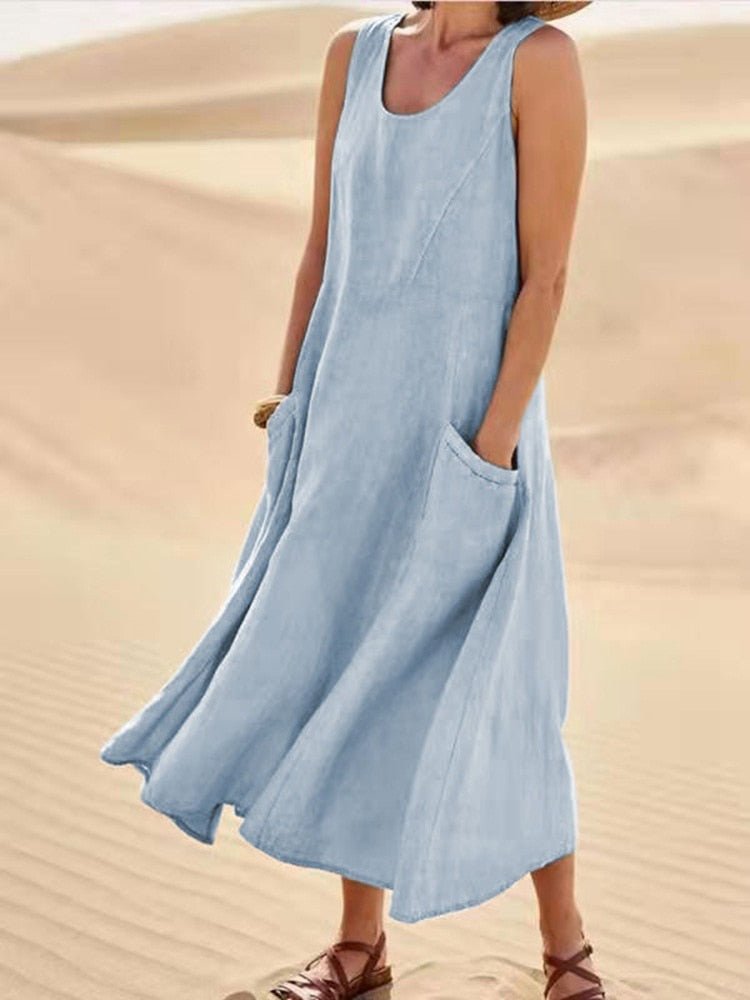 Comina - luftiges Leinenkleid - FashionLuvik