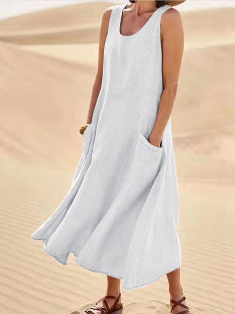 Comina - luftiges Leinenkleid - FashionLuvik