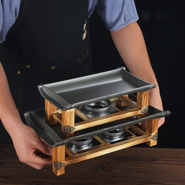 Kommersiell Non-stick BBQ Plate Bakke Panne Grillet Fisk Jernplate | Luvikno