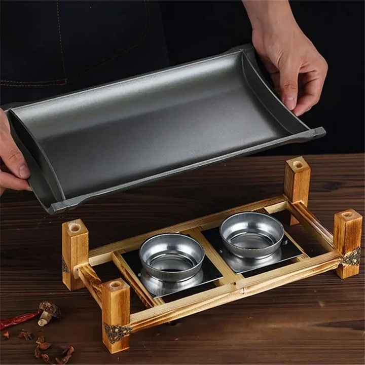Kommersiell Non-stick BBQ Plate Bakke Panne Grillet Fisk Jernplate | Luvikno