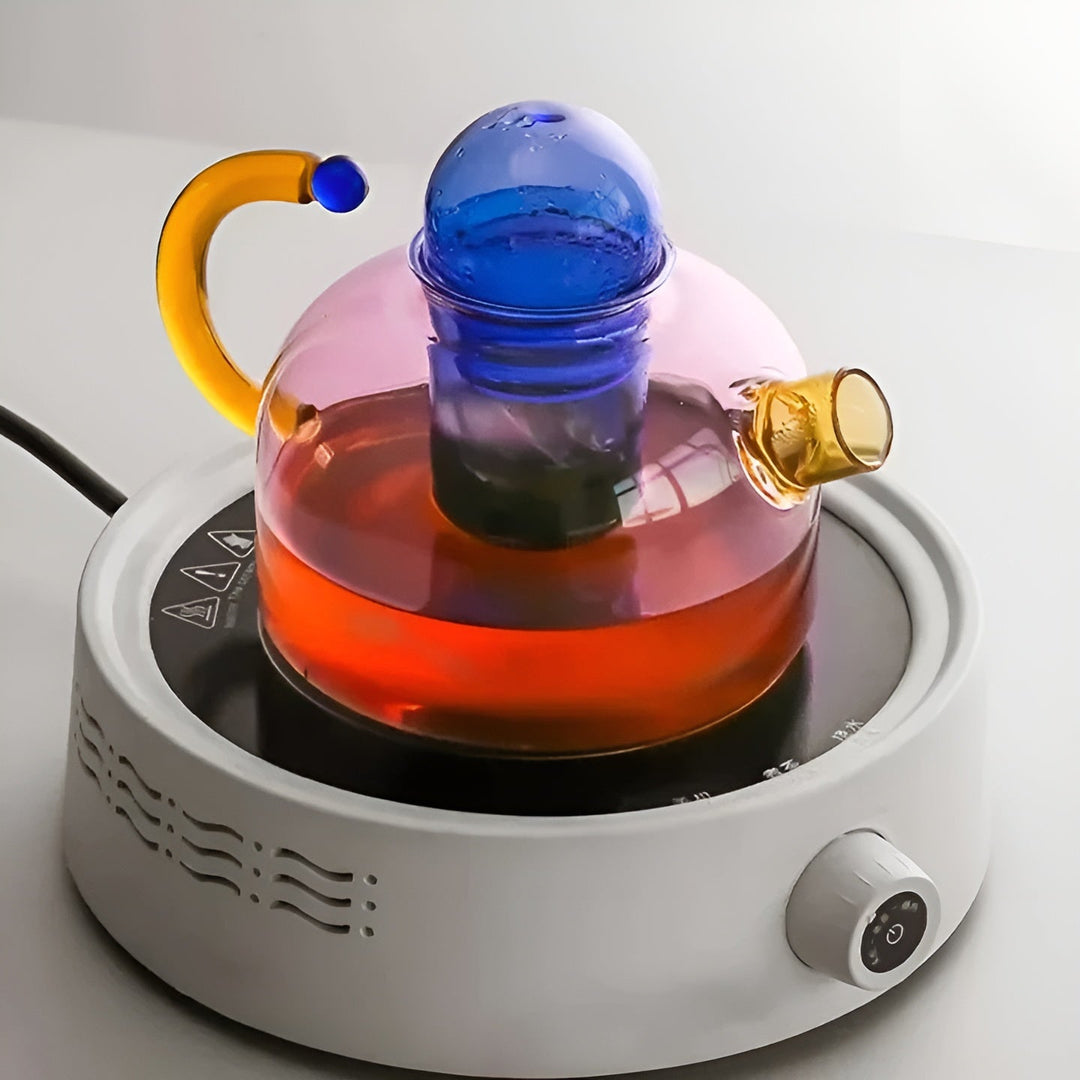 Transparent Teapot & Cups – Stylish Set in Contrasterende Farger | Luvikno