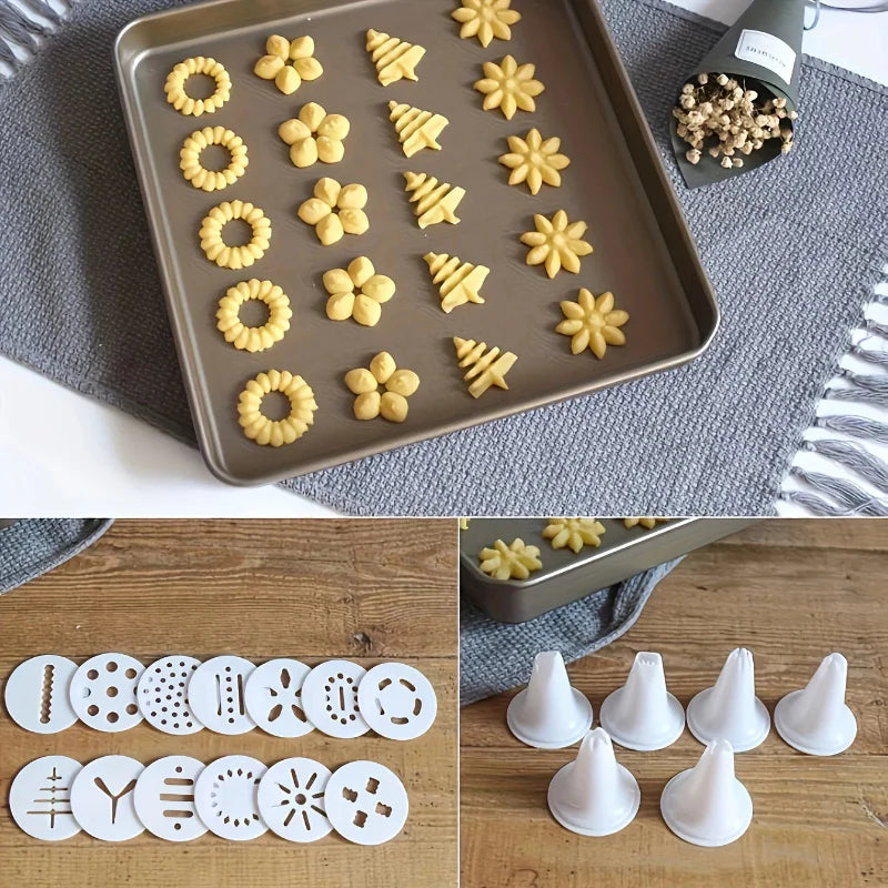 Cookie Press Gun med tilbehør for små småkaker og kjekssett | Luvikno