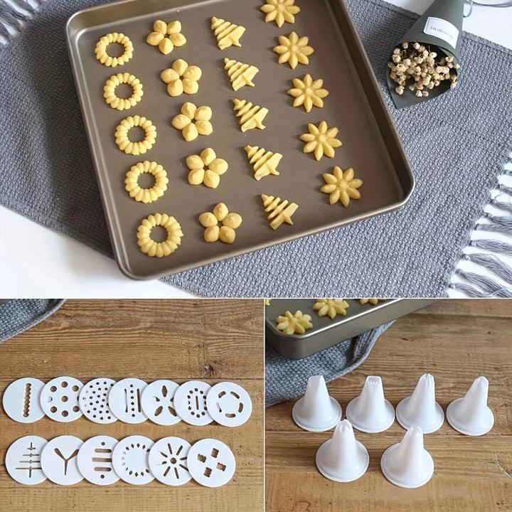 Cookie Press Gun med tilbehør for små småkaker og kjekssett | Luvikno