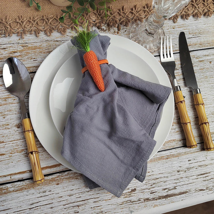 Sett med 10 bomullslunsjservietter i ensfarget design | Luvikno