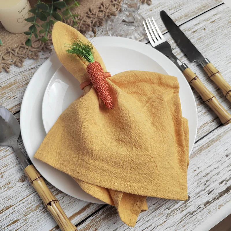 Sett med 10 bomullslunsjservietter i ensfarget design | Luvikno