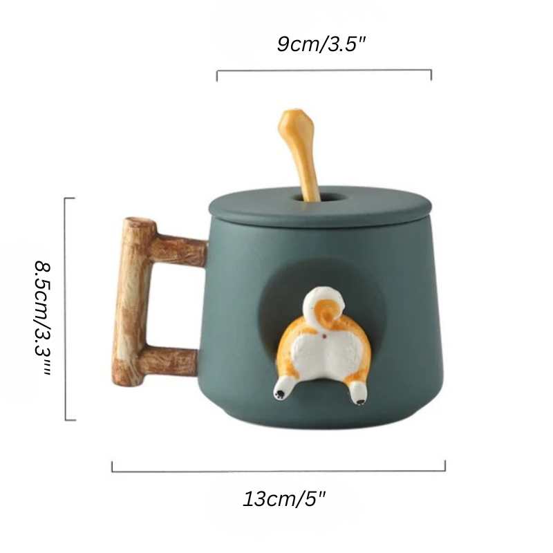 Kreativ Tegneserie Kaffe- og Te-Kopp Søt 3D Keramisk Kaffe-Krus | Luvikno