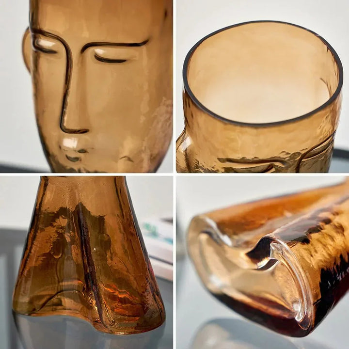 Kreativ Glass Hodeform Dekorativ Vase for Moderne Dekor | Luvikno