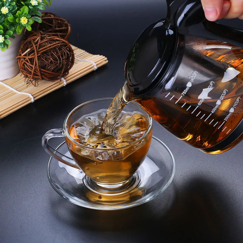 Kreativ Glass Teapot med avtakbart stål infuserfilter tekjele | Luvikno