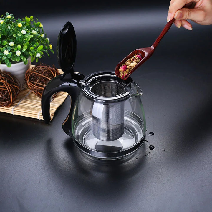 Kreativ Glass Teapot med Avtakbar Stål Infuser Filter Te Kjele | Luvikno