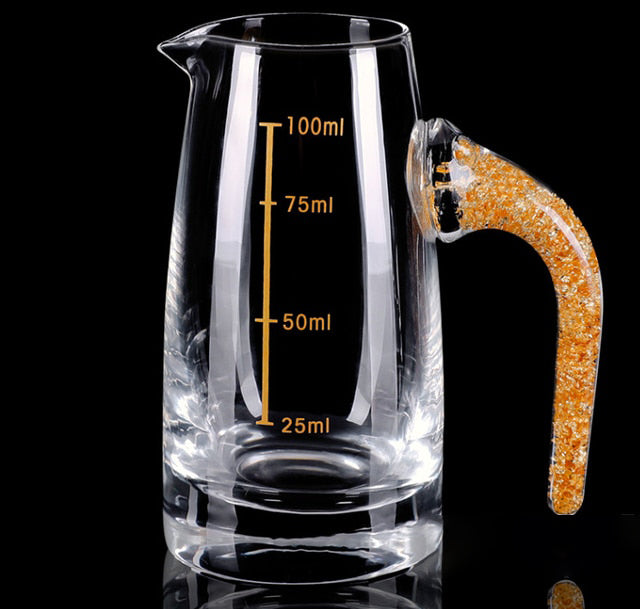 Krystallikør Sprit Shot Glasses Boks Gull Tykk Bunn Vinglass | Luvikno