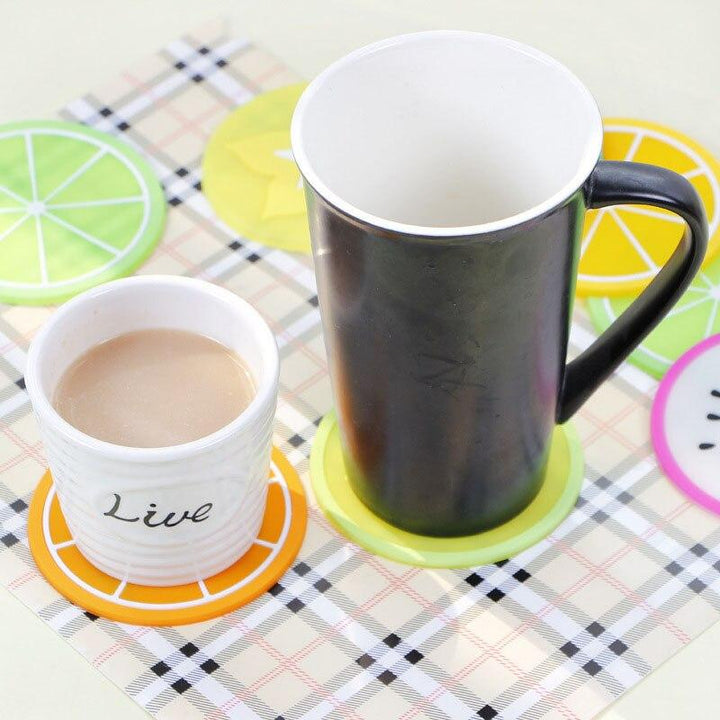 Søt Frukt Design Silikon Coaster Kopp Holder Kaffetilbehør | Luvikno