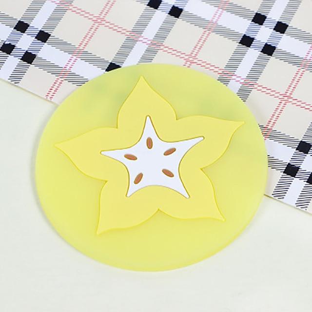 Søt Frukt Design Silikon Coaster Kopp Holder Kaffetilbehør | Luvikno
