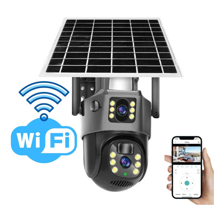 DualGuard Solar 4K – Trådløs 4K sikkerhetskamera med solcellepanel og 4G | Luvikno