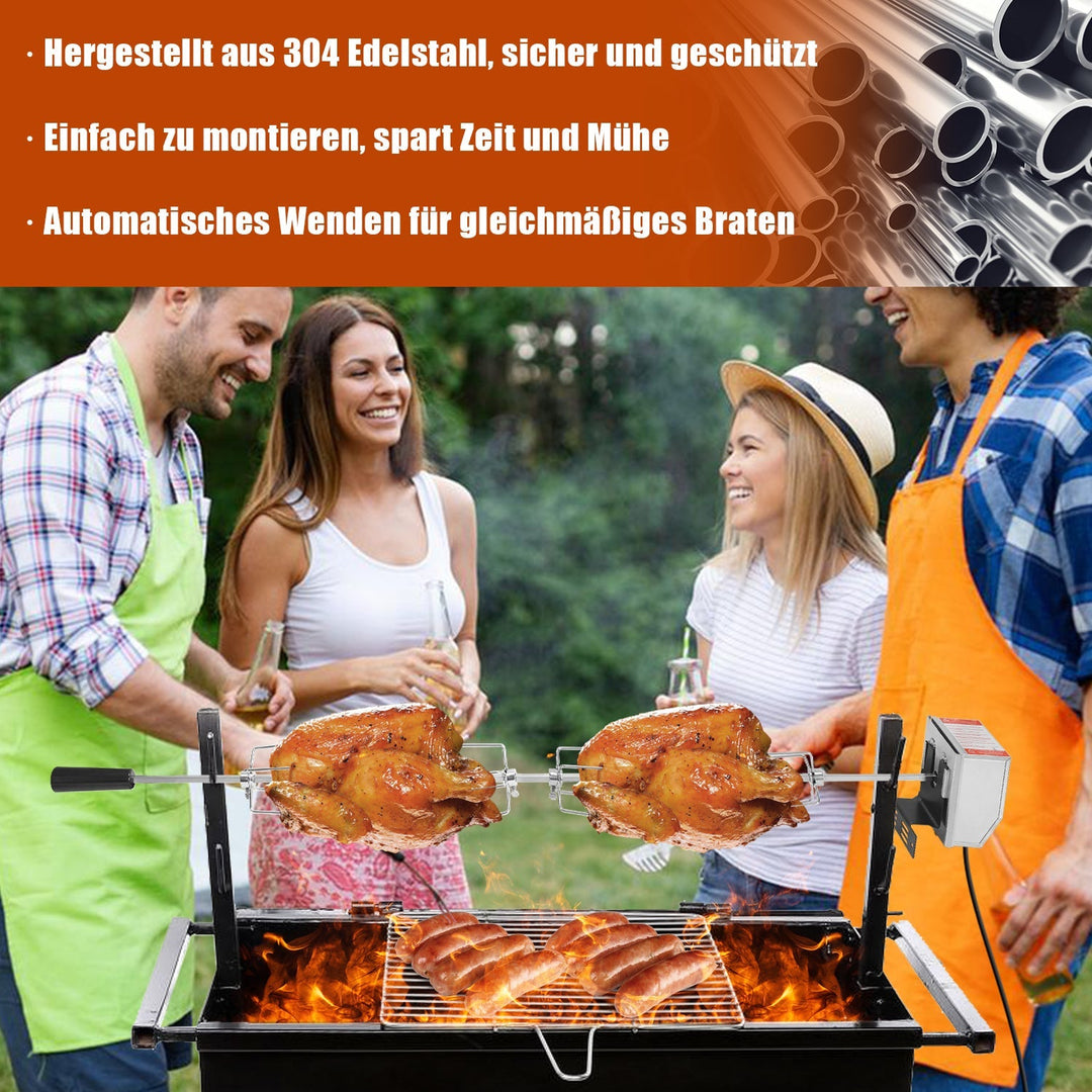 BBQ Grill Spydere Rustfritt Stål Motor 4x Kjøttnål | Luvikno