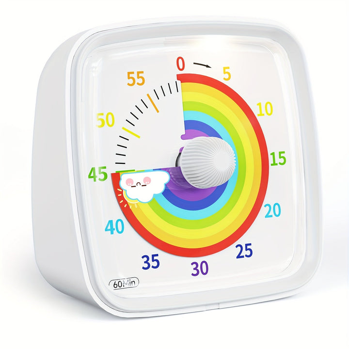 Rainbow Time Management Timer – Visuell 60-minutters nedtellingsur for studie, arbeid og hjem | Luvikno