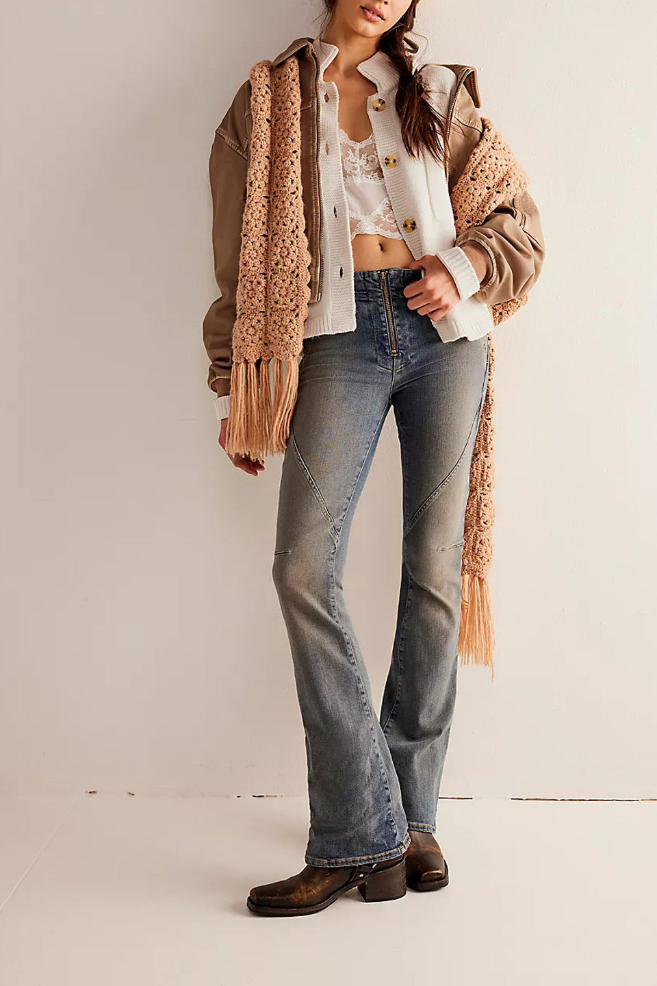 Luvik | Takki Pystykaulus Yksivärinen Neuletakki