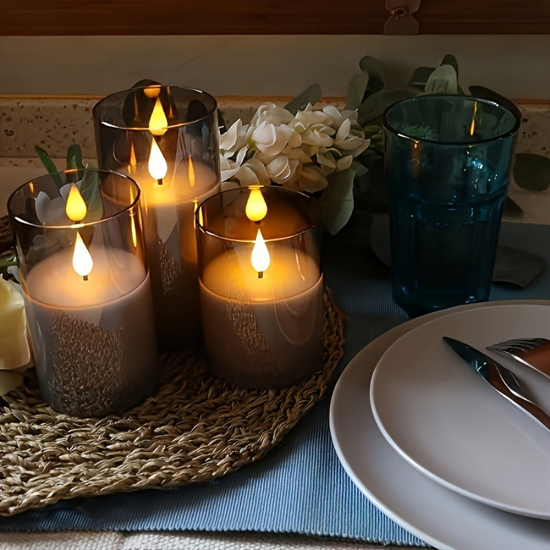 FlameFree LED Stearinlys Sett – Stilfull Ambient Belysning for Innendørs og Utendørs Luvikno