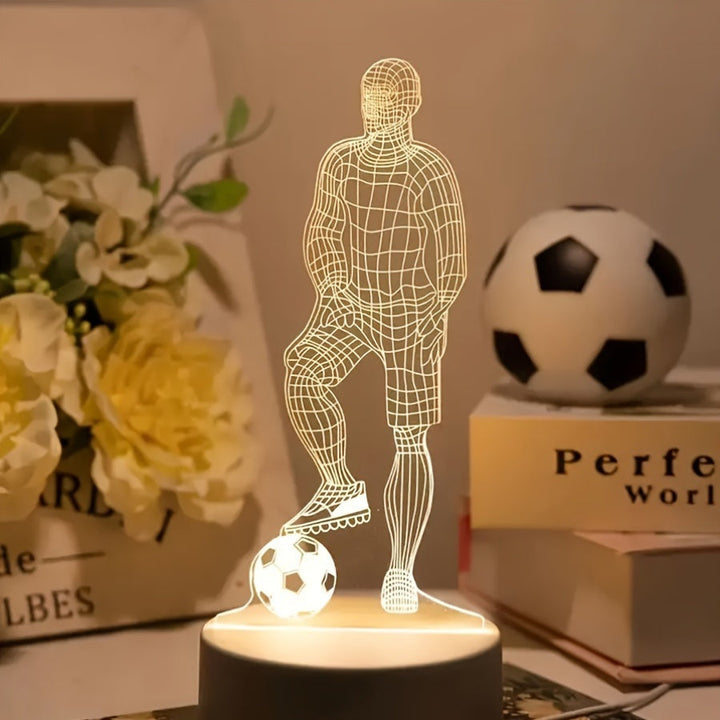 SportGlow - LED Bordlampe med 3D Fotball Design Luvikno