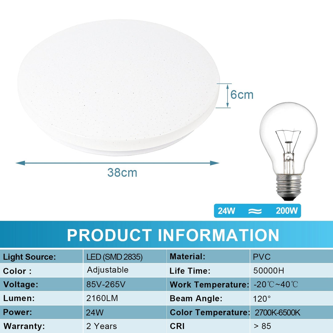 24W LED taklampe dimbar med stjernehimmeleffekt | Luvikno