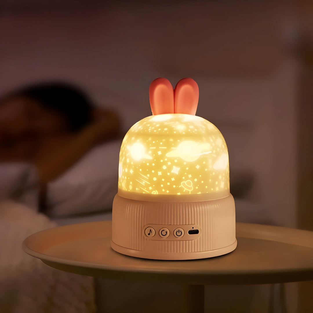 BunnyBeam Light - Uformell Søt Kanin Prosjektor Nattlys for Barn | Luvikno