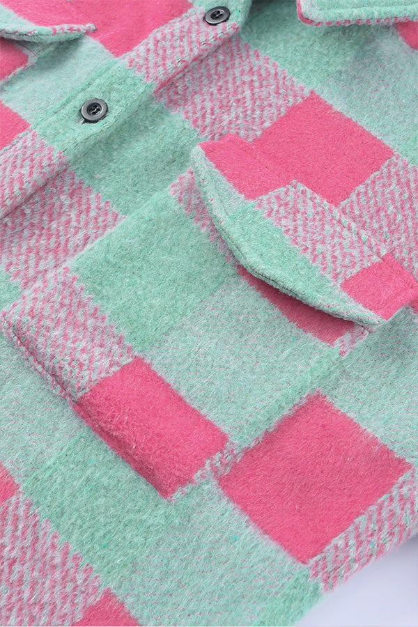 Luvik | Rutete Fargelagt Fritids Oversized Jakke