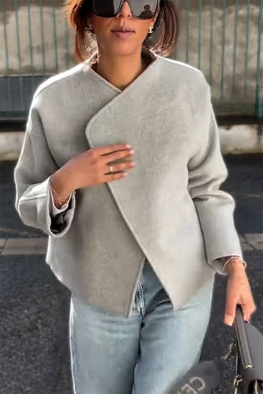 Luvik | und Rakenteellinen Faux Villa Käänne Pitkähiha Irtonainen Takki