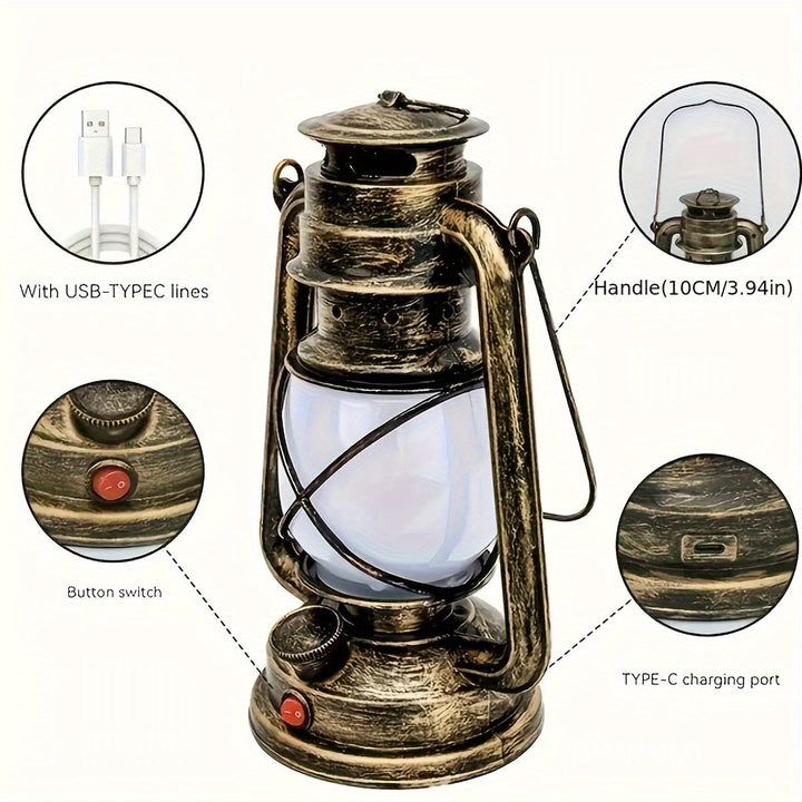RetroGlow Lantern – Vintage LED Lantern med Flamme Lys Effekt | Luvikno