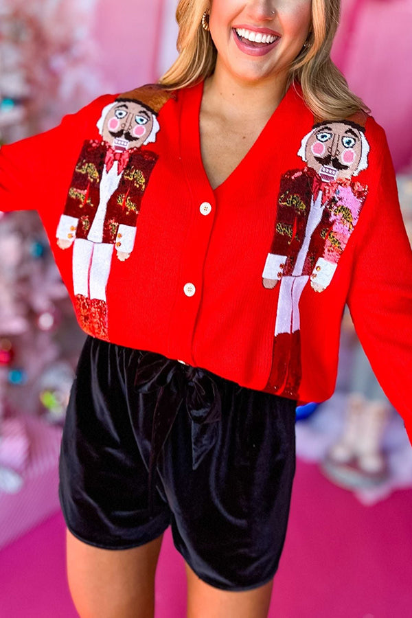 Luvik | Joulupähkinämurskaaja Pailletit Vapaa-ajan neuletakki