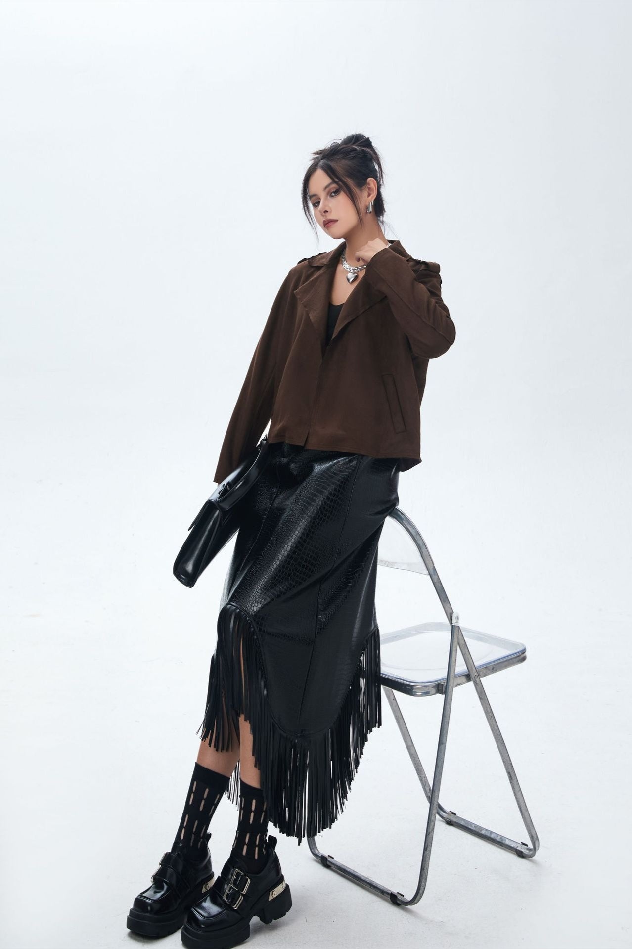 Luvik | Avoin etu Biker-takki