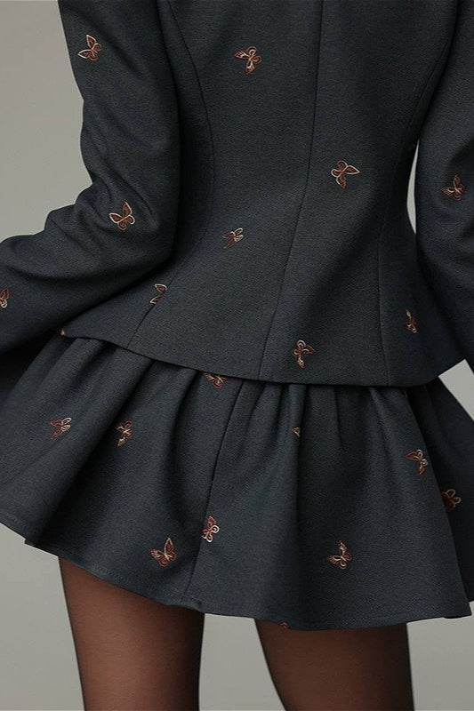 Luvik | Värilohko Tweed Takki ja Hame Setti